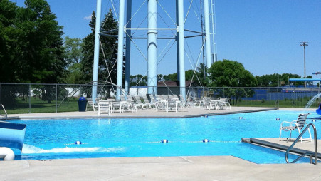 Mayville Water Park on a sunny day.