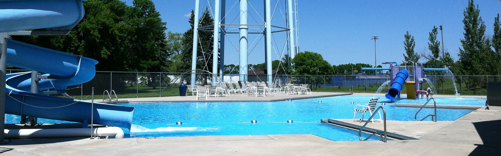 Mayville Water Park on a sunny day.