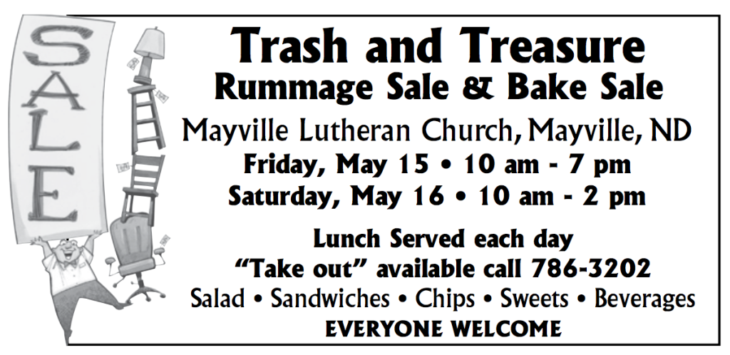 Trash and Treasure Rummage Sale & Bake Sale @ Mayville Lutheran Church