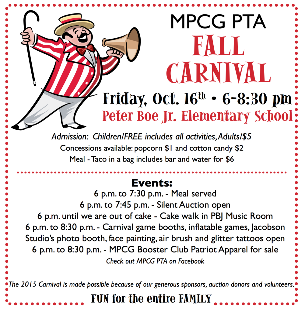 May-Port CG PTA Fall Festival @ Peter Boe Jr Elementary School