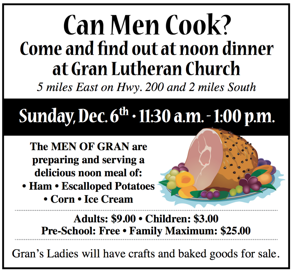 Can Men Cook @ Gran Lutheran Church