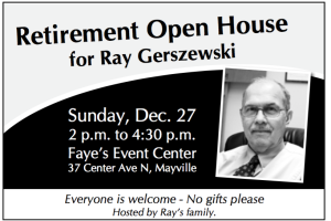 Retirement open house for Ray Gerszewski @ Faye’s Event Center