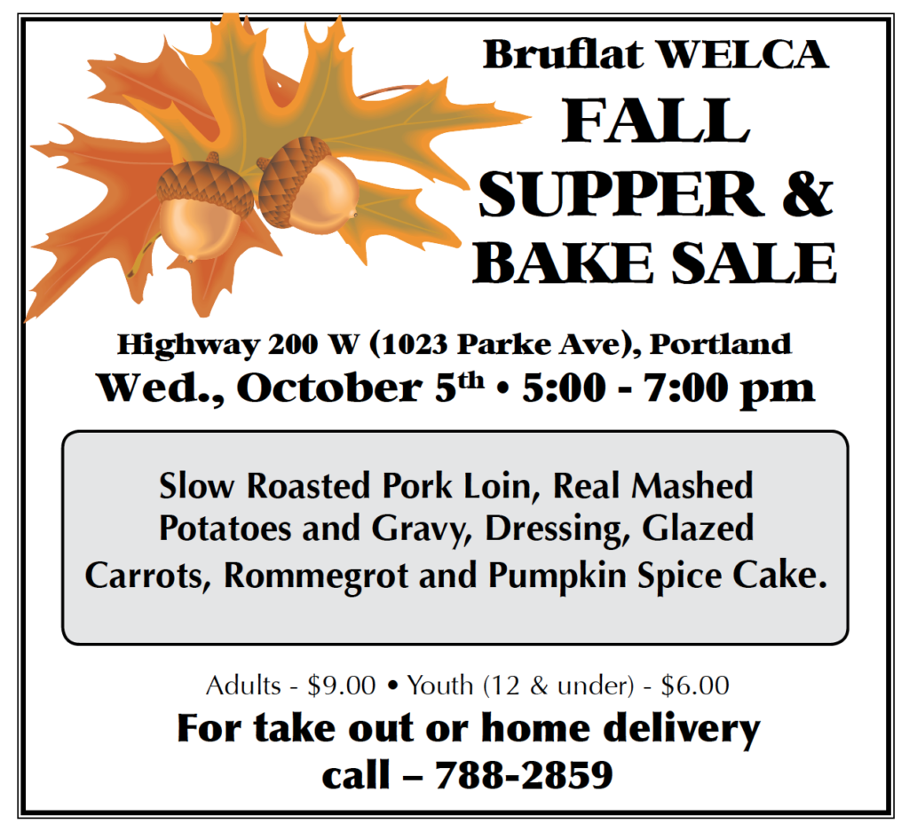 Bruflat WELCA Fall Supper & Bake Sale @ Bruflat Church