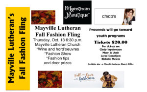 Mayville Lutheran Fall Fashion Fling @ Mayville Lutheran Church