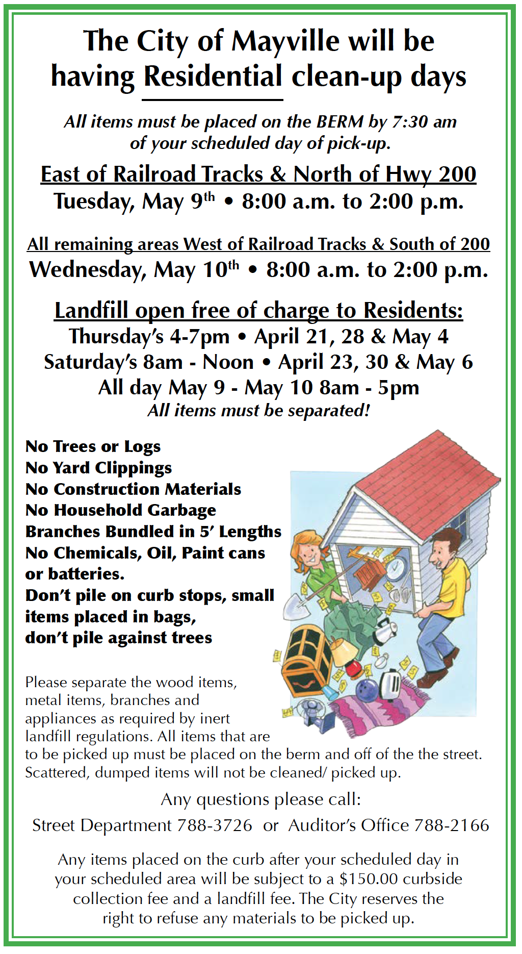 Mayville Spring Cleanup Days