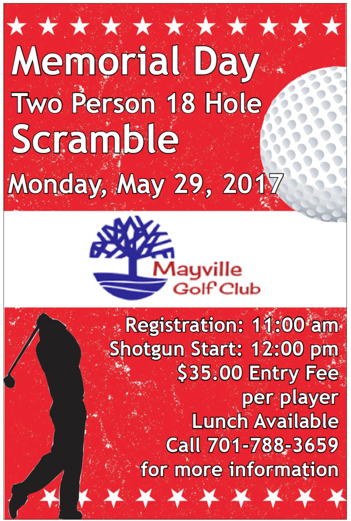 Memorial Day Golf Scramble @ Mayville Golf Club
