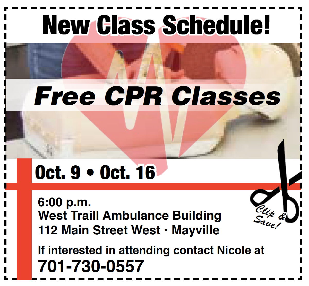 CPR Classes Mayville Portland, North Dakota