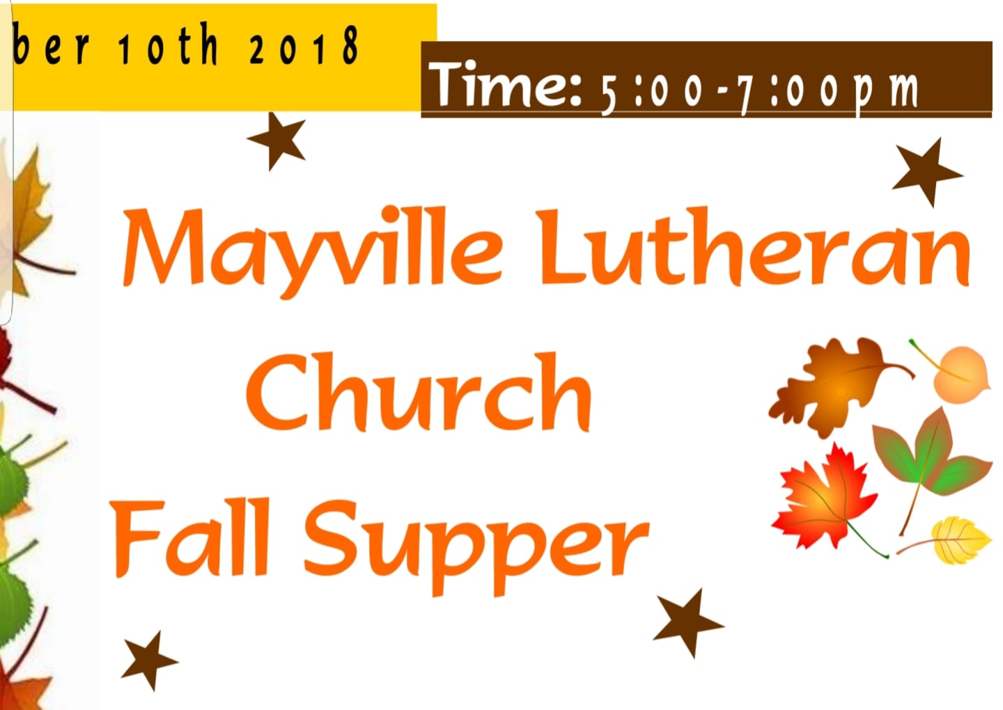 Mayville Lutheran Church Fall Supper @ Mayville Lutheran Church