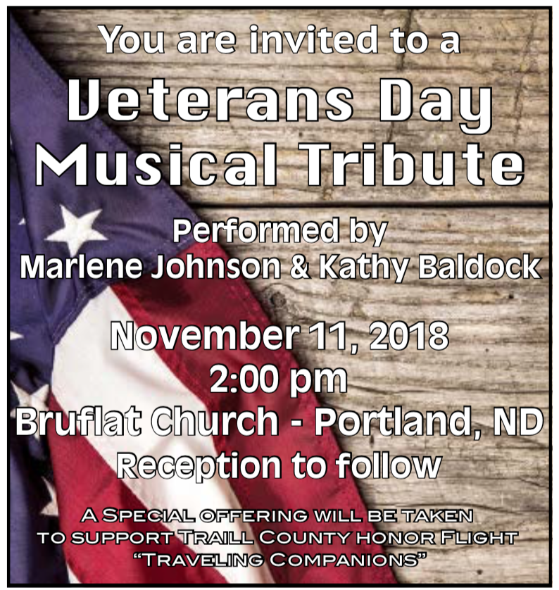 Veterans Day Musical Tribute @ Bruflat Church