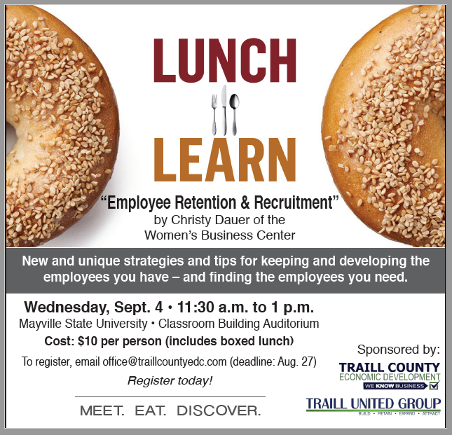 Employee Retention and Recruitment Lunch & Learn with Christy Dauer @ Mayville State University - Classroom Building Auditorium