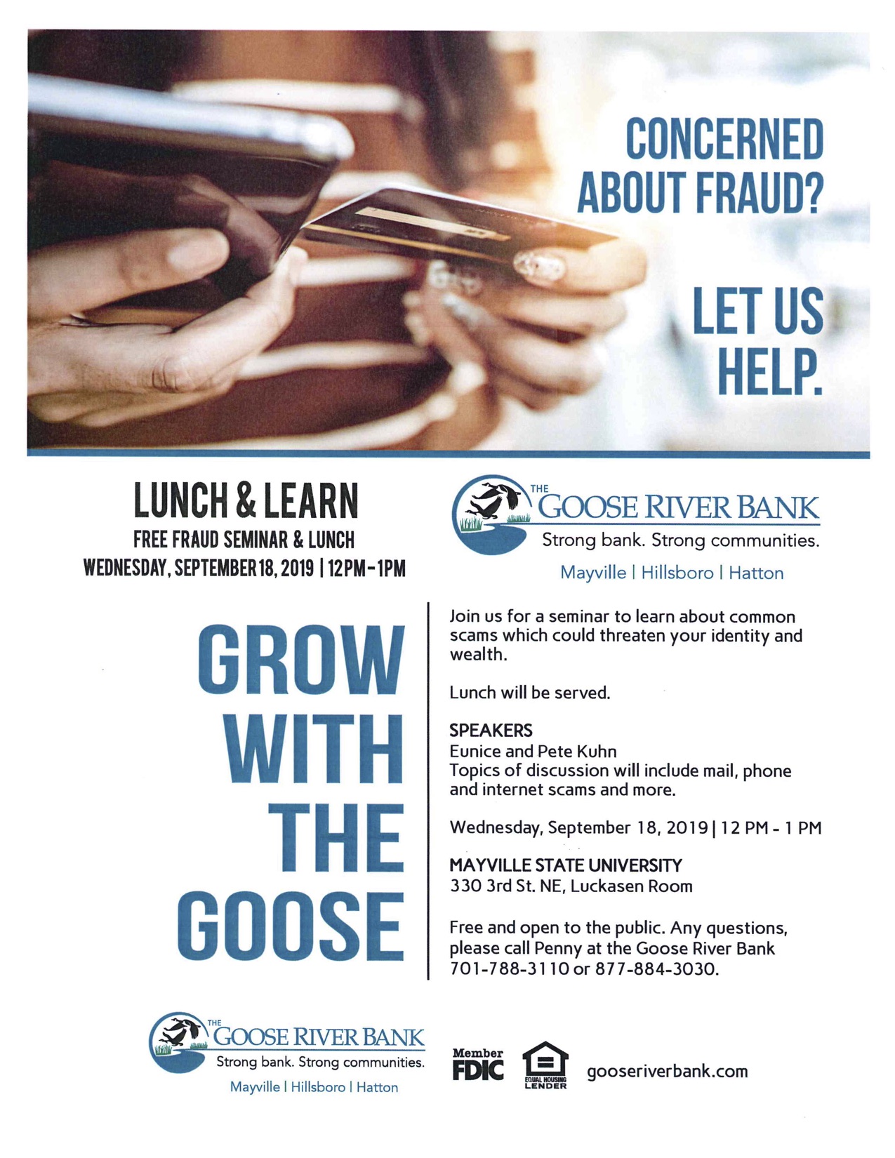 Lunch & Learn Fraud Seminar @ Mayville State Luckasen Room
