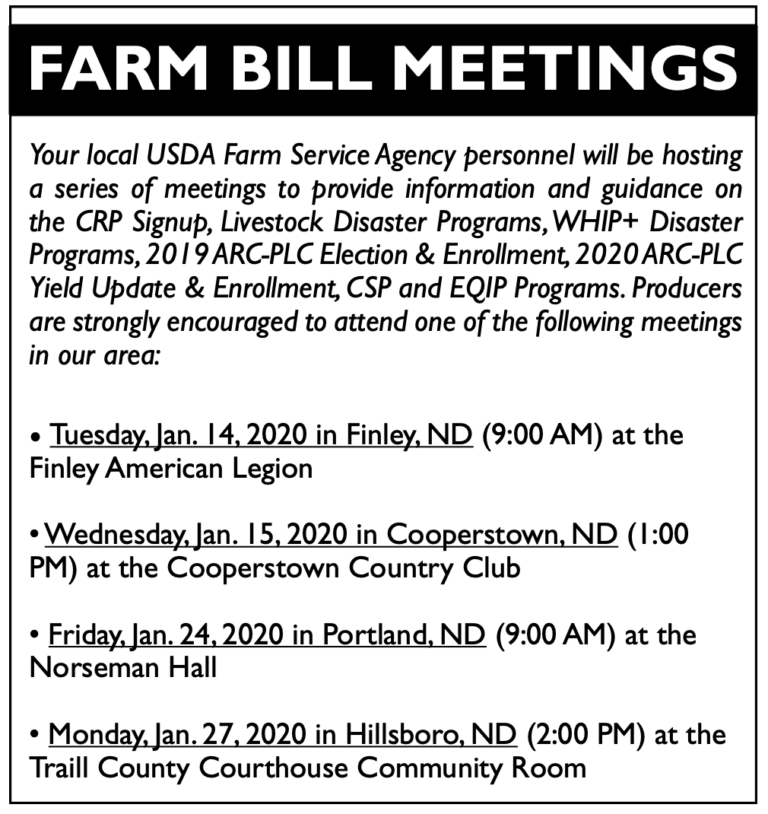 USDA Farm Bill Meeting Mayville Portland, North Dakota