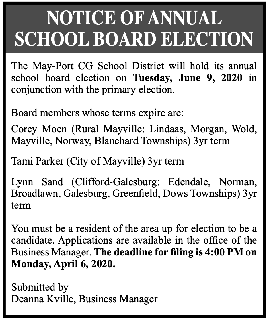 MPCG School Board Elections @ MPCG High School