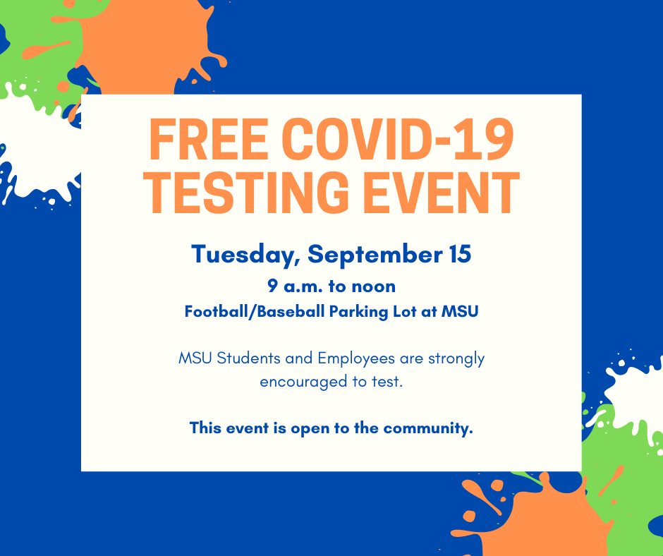 Free COVID-19 Testing Event @ MSU Football/Baseball Parking lot