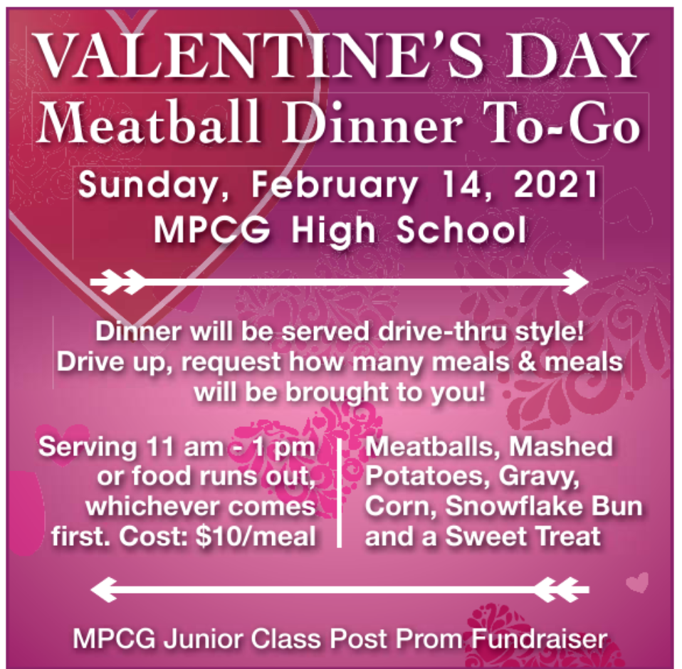 Valentines ToGO Meal @ MPCG High-School